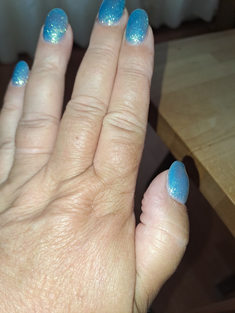 Hemelsblauwe glitter gellak